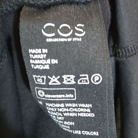 COS Paneled Black Jersey Dress Size XS Fit & Flare Modest Stealth Wealth Classic - Picture 11 of 13